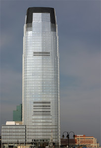 The Goldman Sachs tower on the Hudson River, New Jersey. ©Waldemar Koscielny