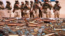 Weapons haul seized by African troops in Afghanistan. © Defence Images