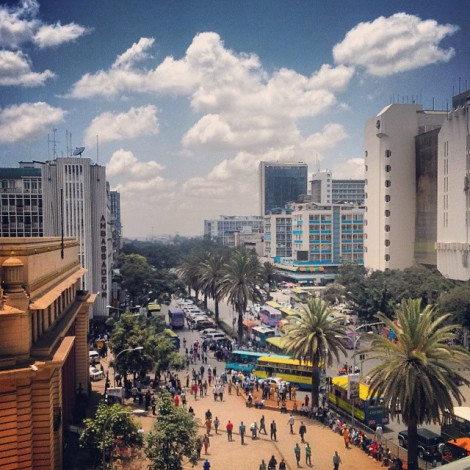 Downtown Nairobi, Kenya, as viewed from the Africa Nazarene University © dan lundmark 