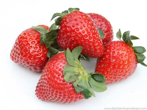 Perfect strawberries. © Digital Wallpapers